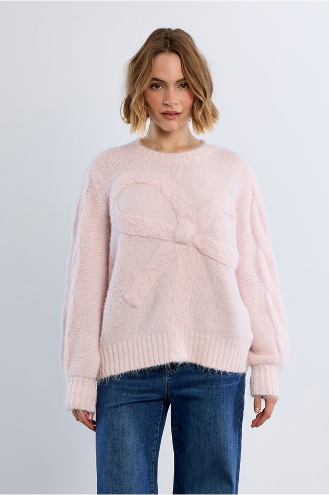 Pull en maille avec détail nœud