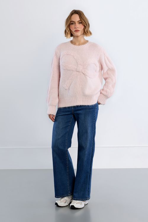 Pull en maille avec détail nœud