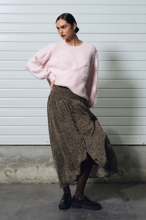 Knitted sweater with bow detail