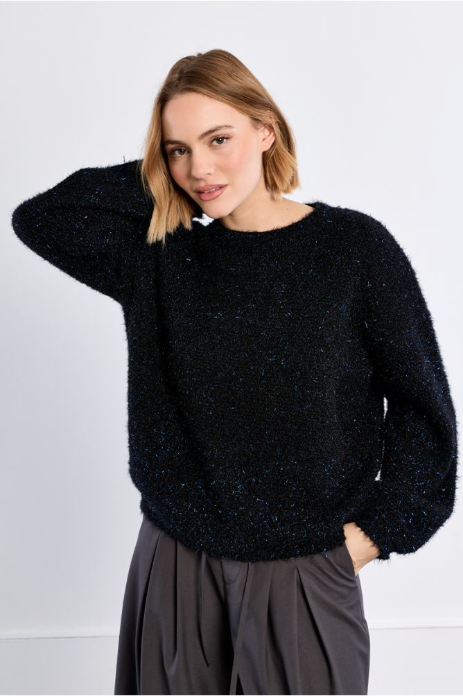 Chunky sequined knit sweater