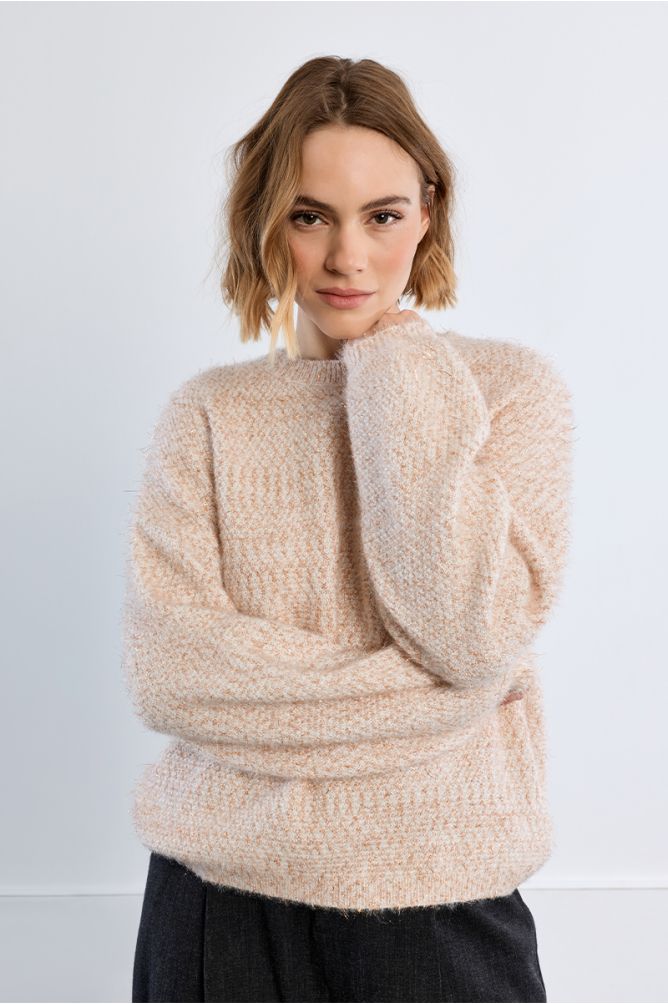 Pull en grosse maille pailletée