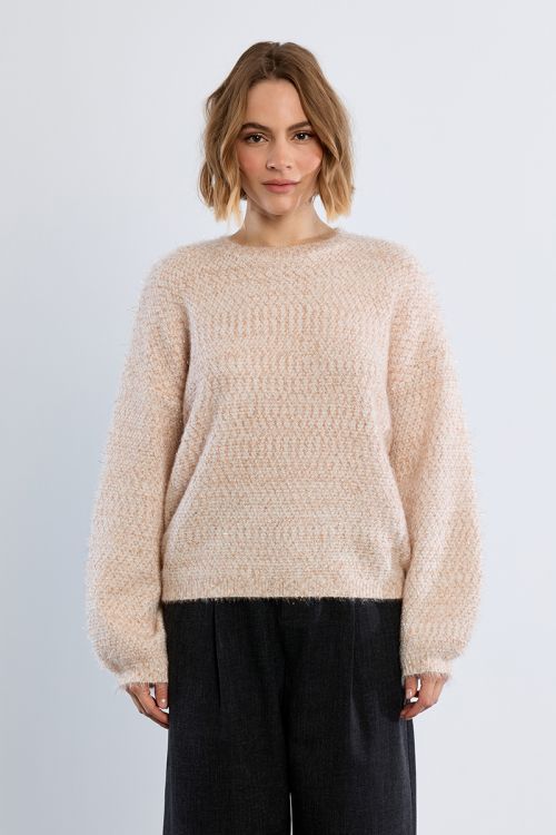 Chunky sequined knit sweater