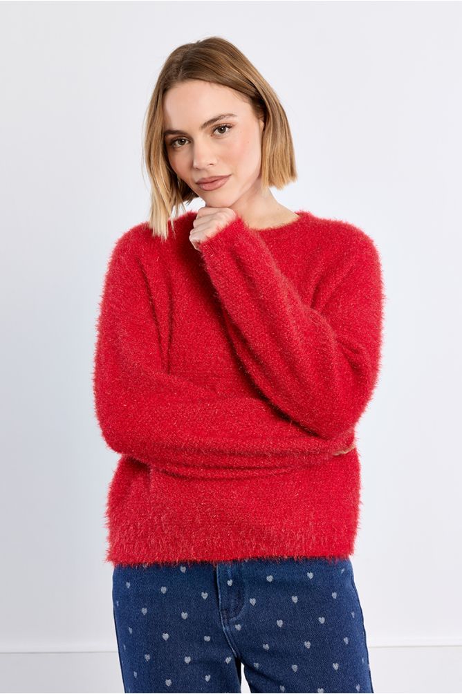 Chunky sequined knit sweater