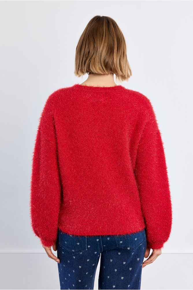 Chunky sequined knit sweater