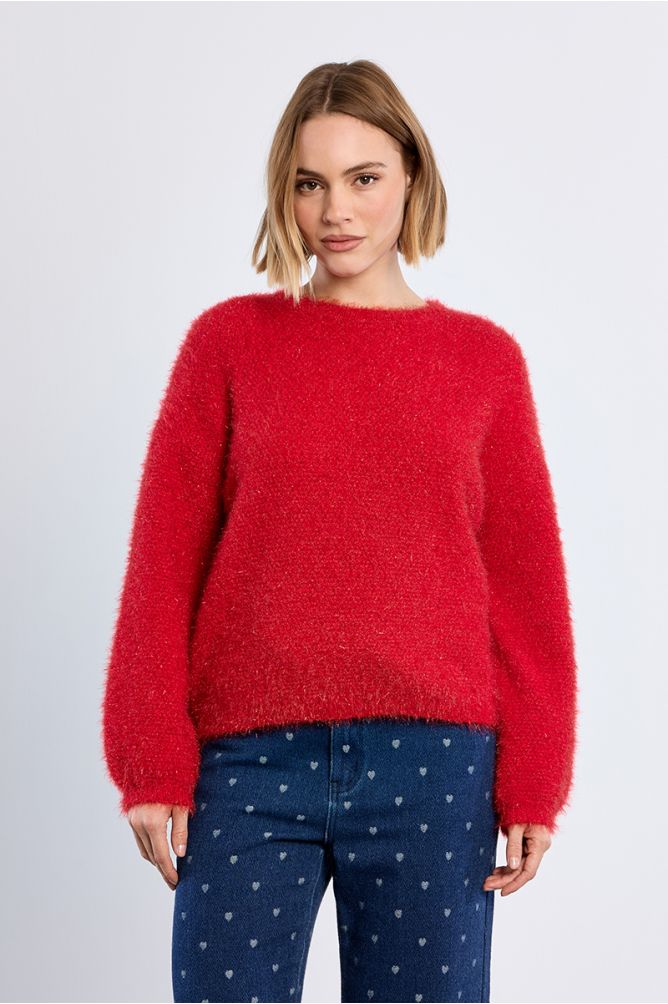 Pull en grosse maille pailletée