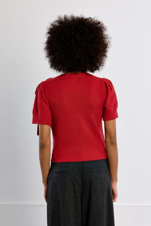 T-shirt en maille manches courtes avec nœud