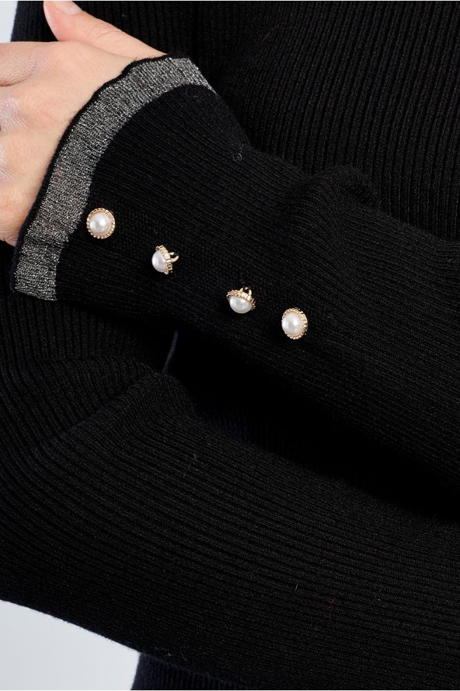 Pull manches longues, à strass