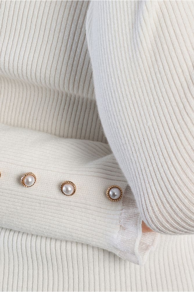 Pull manches longues, à strass