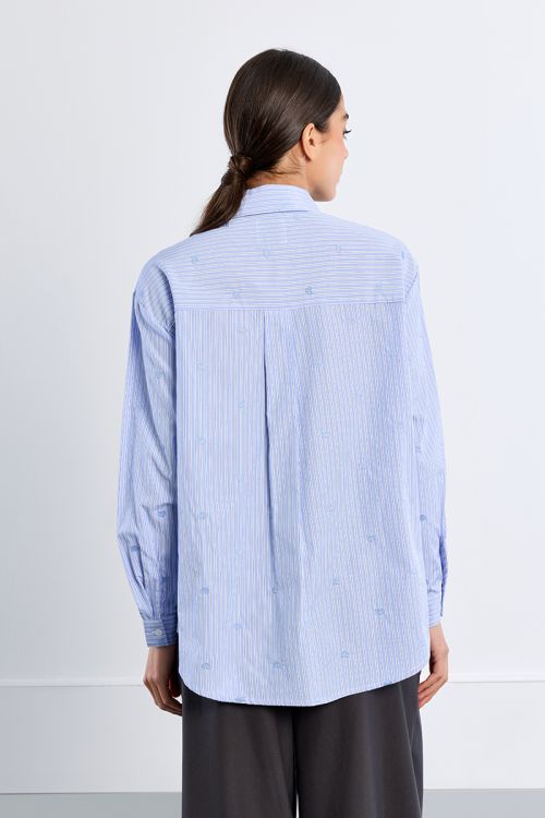 Cotton poplin shirt, with hearts