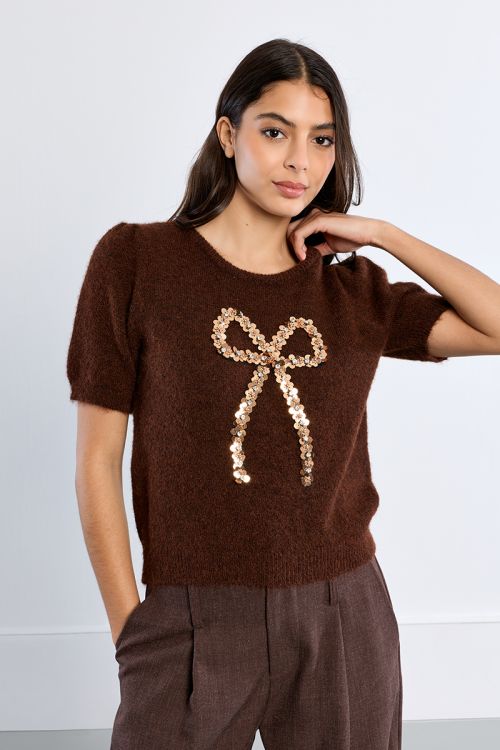 Jersey de manga corta detalle lazo