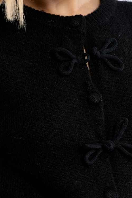 Cardigan uni, à nœuds