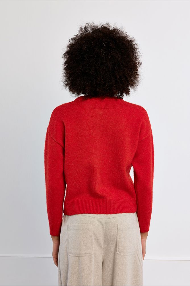 Plain cardigan, with bows