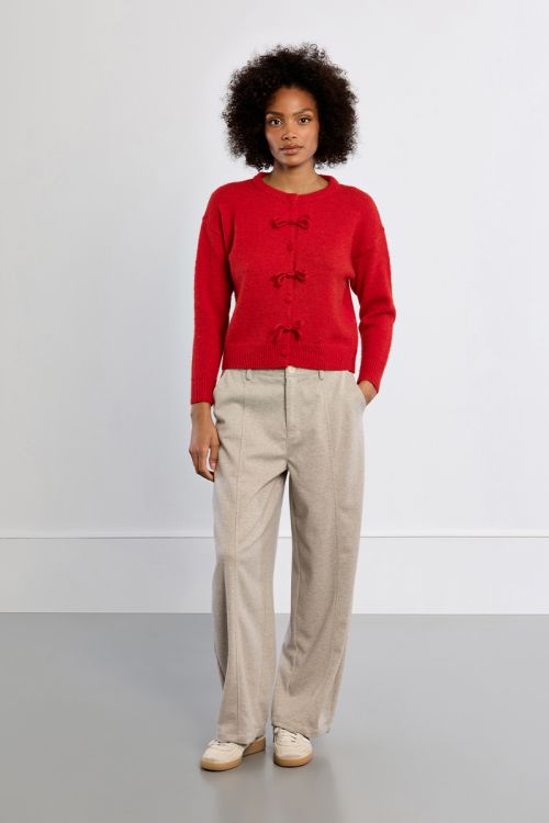 Cardigan uni, à nœuds