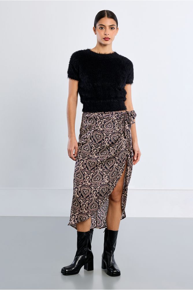 Short-sleeved sweater, fluffy