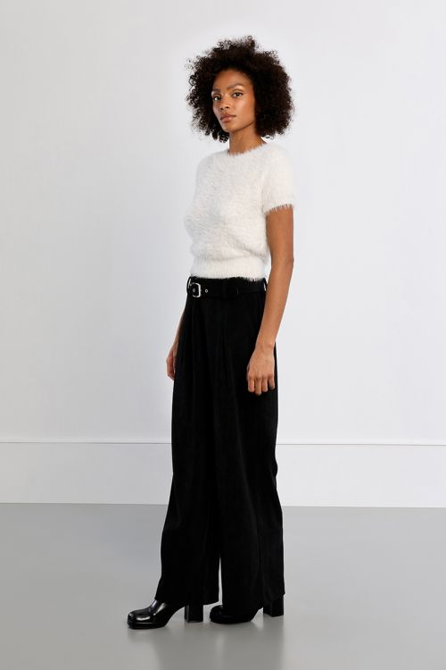 Short-sleeved sweater, fluffy