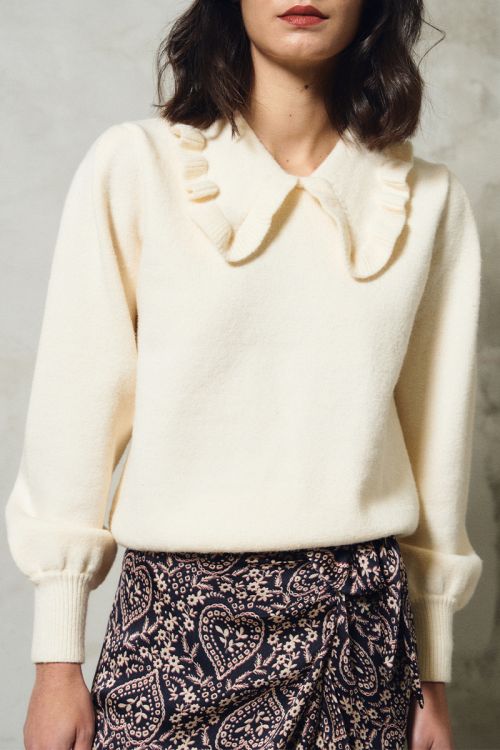 Jersey de manga larga con cuello solapa
