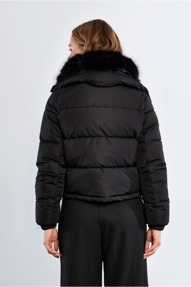 Down jacket, faux fur collar