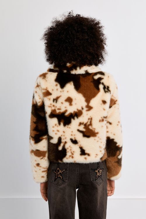 Veste en fausse fourrure, motif animal