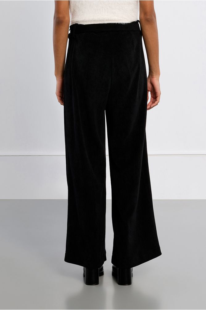 High-waisted pleated trousers, corduroy