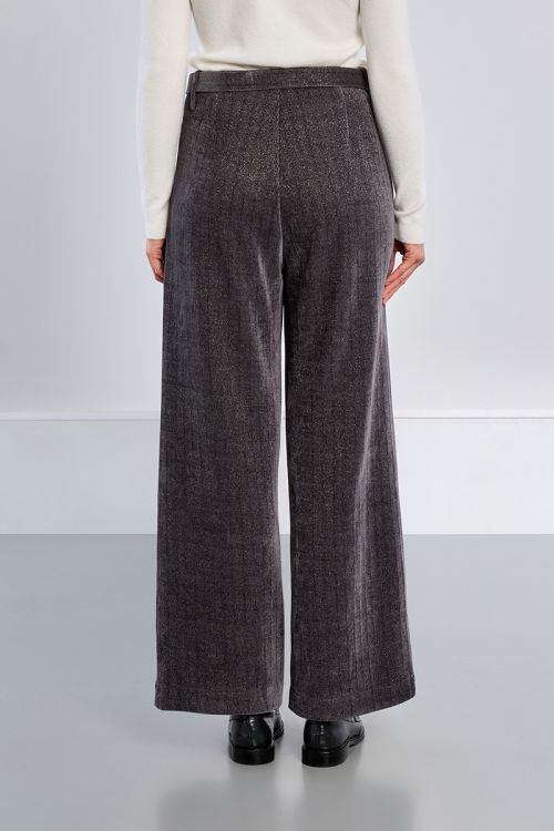 Pantalon taille haute à pinces, irisé