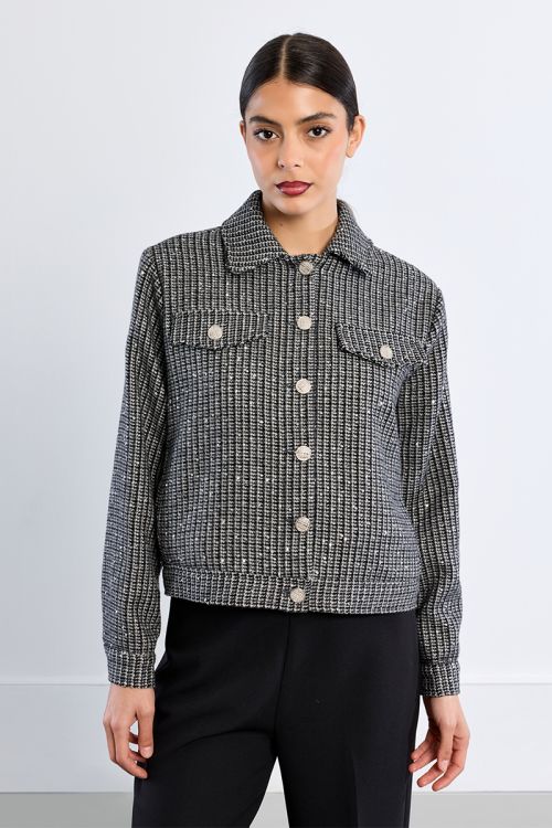 Veste en tweed, à strass