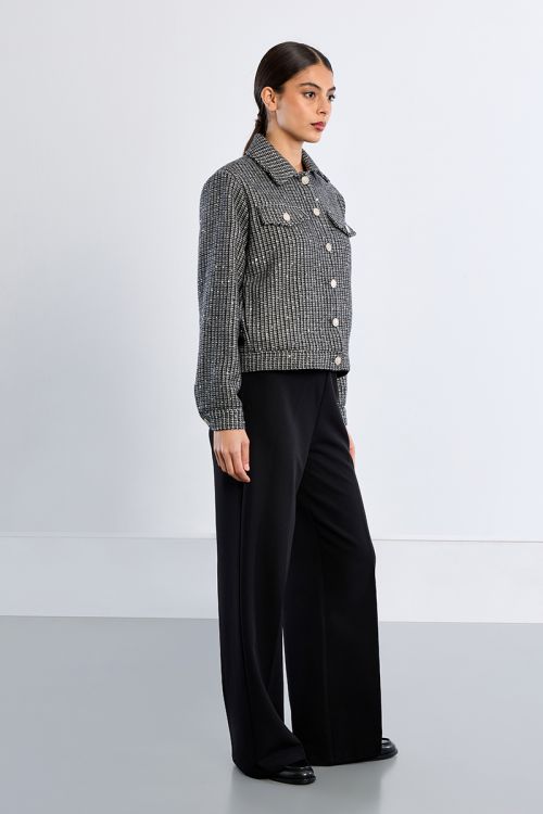 Veste en tweed, à strass