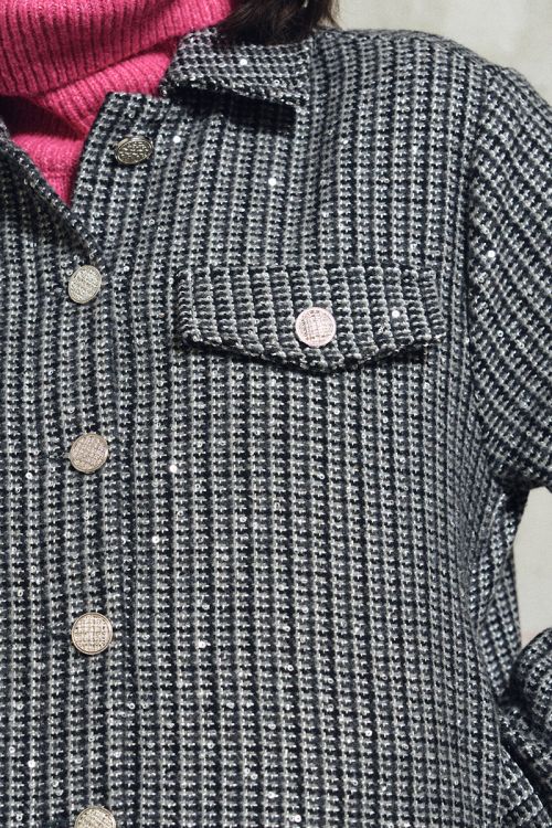 Veste en tweed, à strass