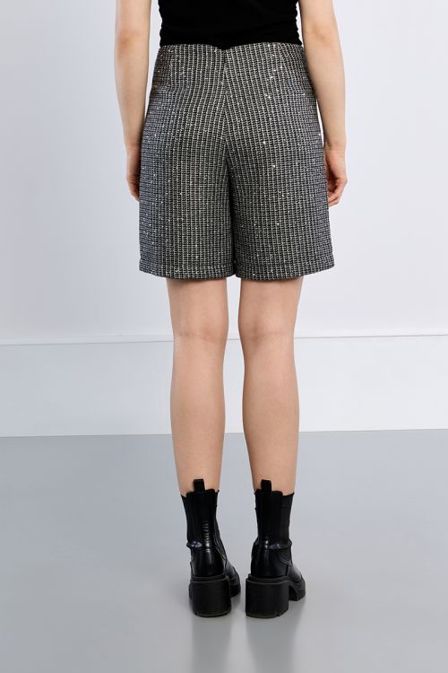 Bermuda en tweed, à strass