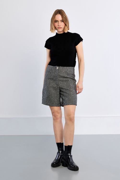 Bermuda in tweed con strass - Lili Sidonio