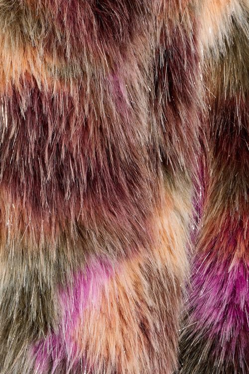 Veste en fausse fourrure, multicolore