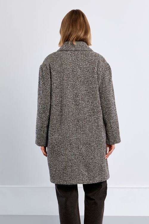Grey midi coat, mottled