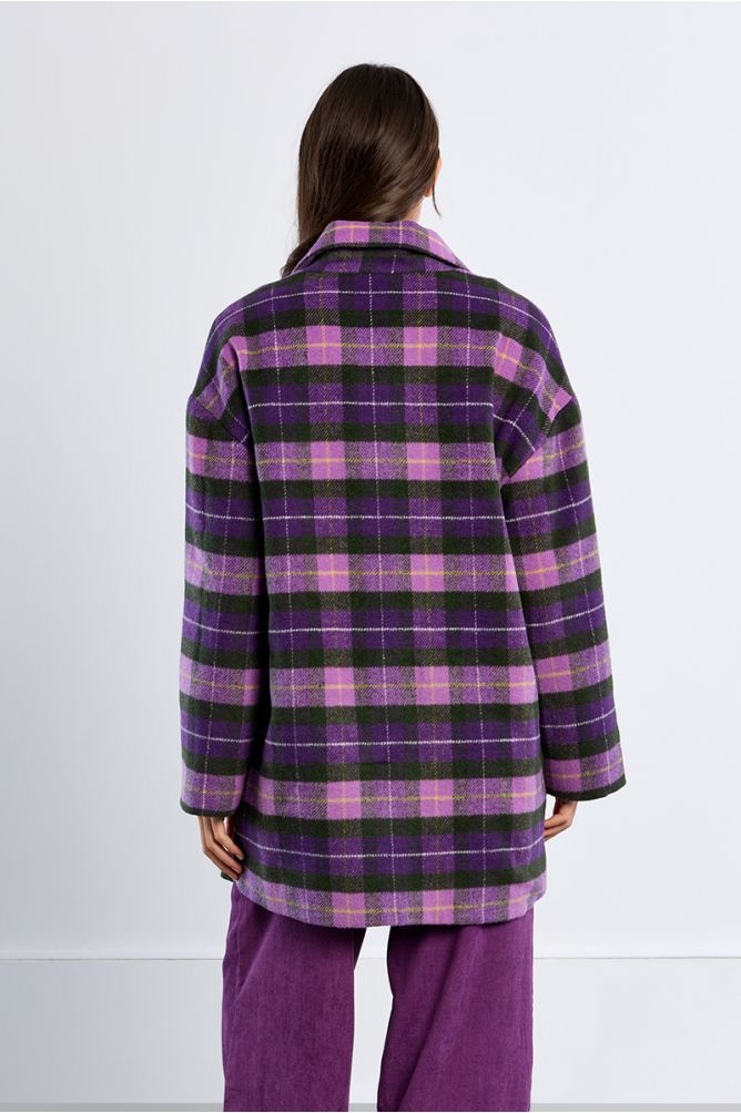 Manteau midi, à carreaux