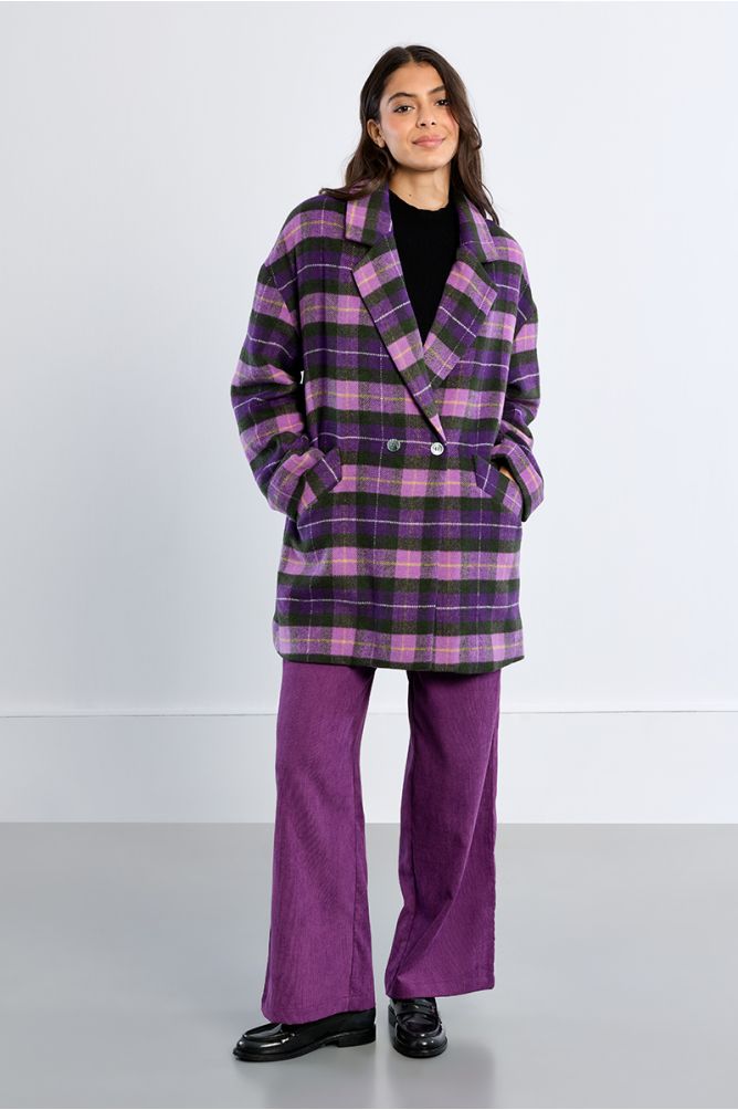 Midi coat, checked