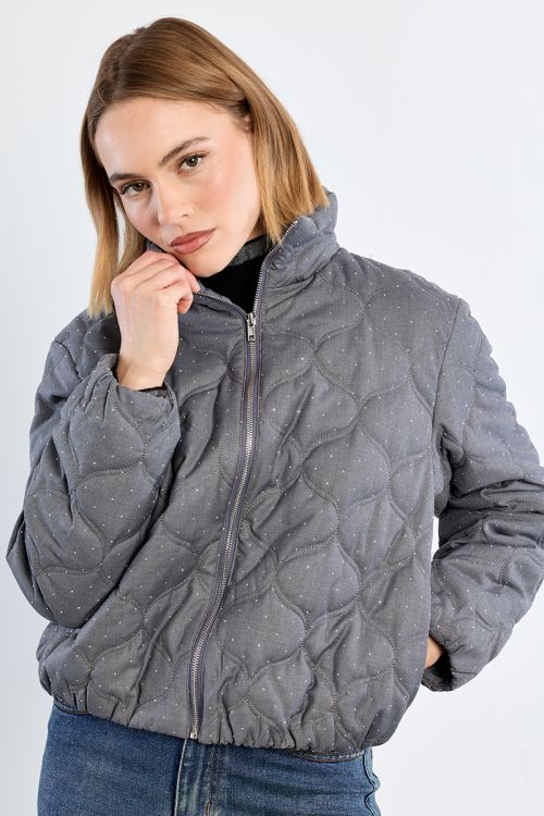 Veste matelassée, à strass