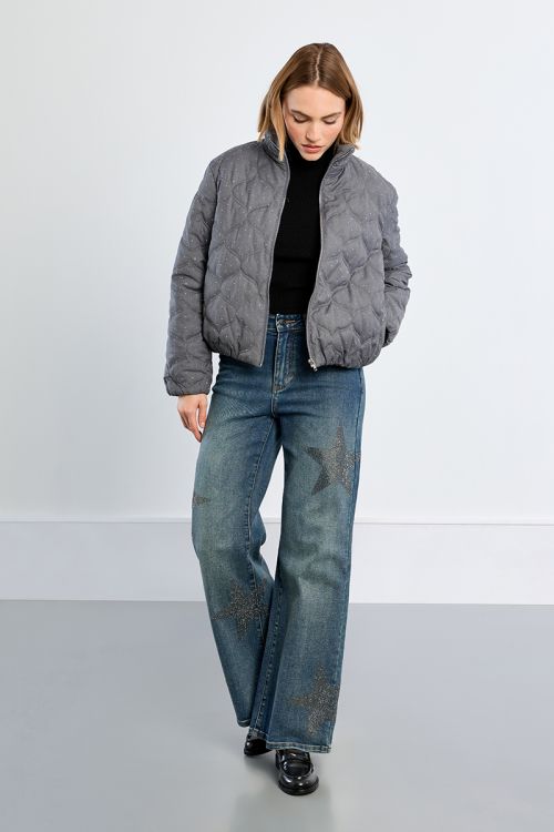 Veste matelassée, à strass