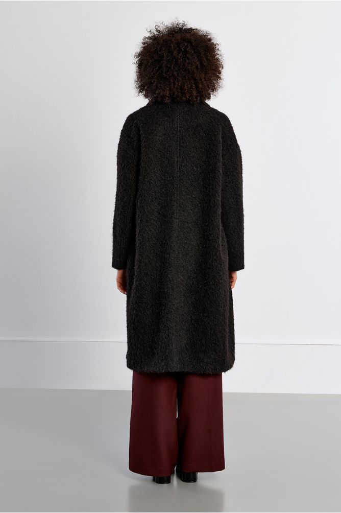 Maxi coat, in terry knit