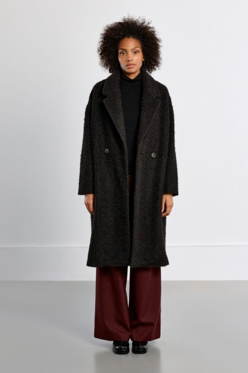 Manteau maxi, en maille bouclette