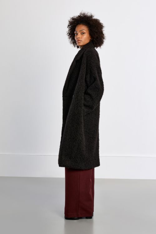 Manteau maxi, en maille bouclette