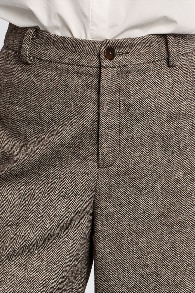 Tweed Bermuda shorts, high waist