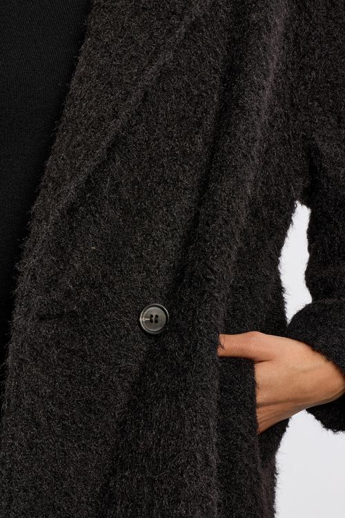 Manteau maxi, en maille bouclette