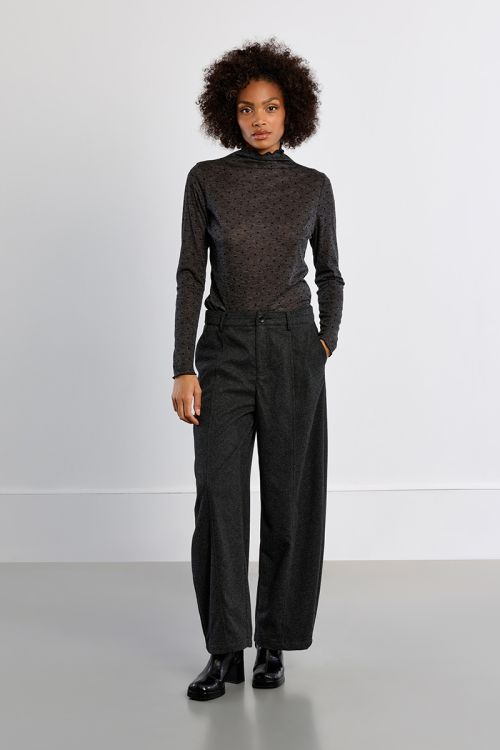 Pantalon barrel, taille haute
