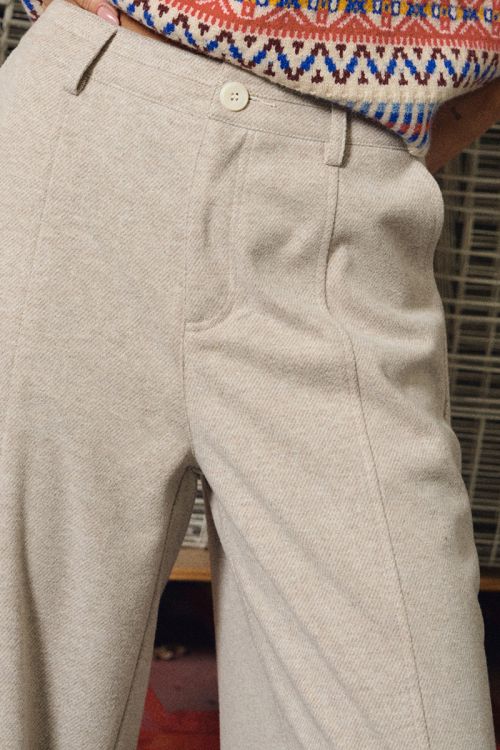 Pantalon barrel, taille haute