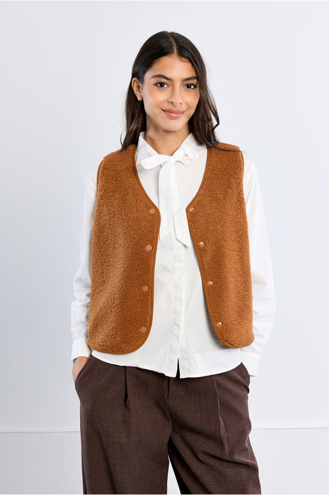 Veste sans manches, imitation mouton