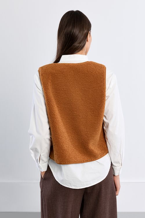 Sleeveless jacket, imitation sheepskin