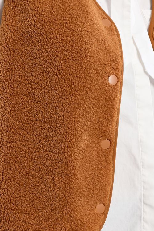 Sleeveless jacket, imitation sheepskin