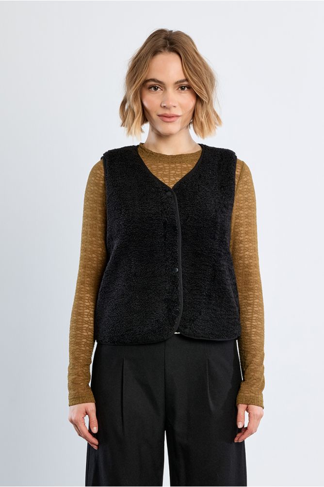 Sleeveless jacket, imitation sheepskin