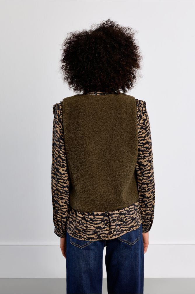 Veste sans manches, imitation mouton