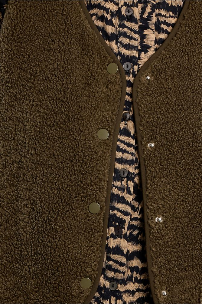 Sleeveless jacket, imitation sheepskin