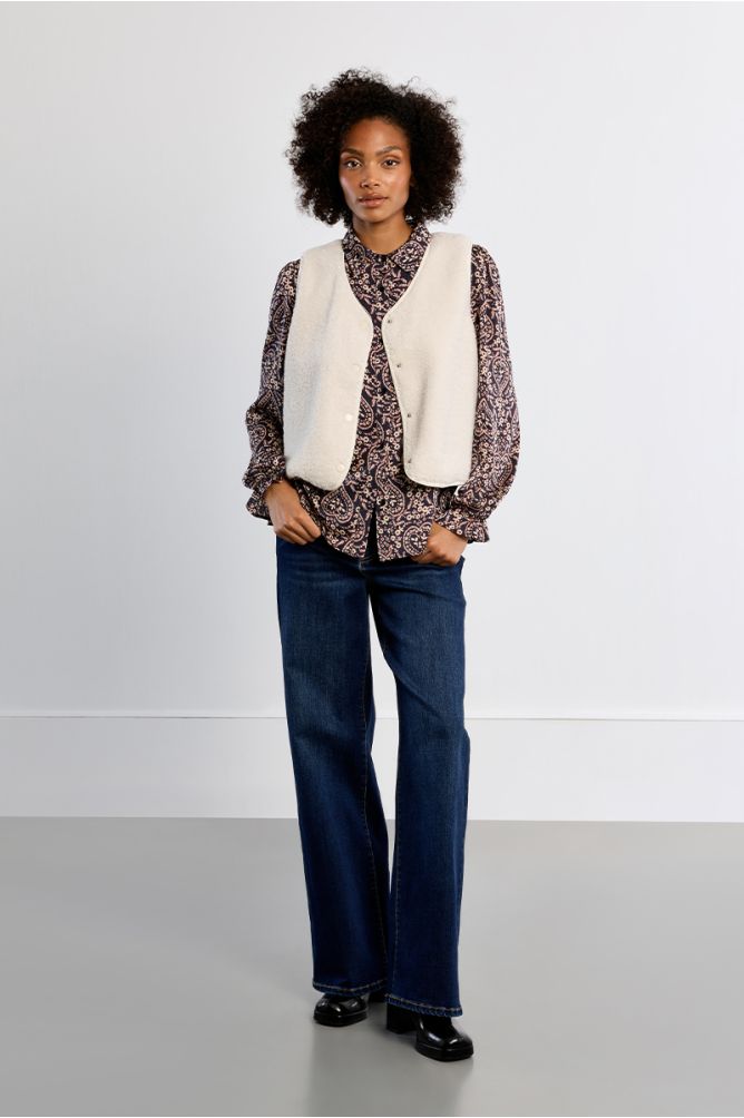 Sleeveless jacket, imitation sheepskin