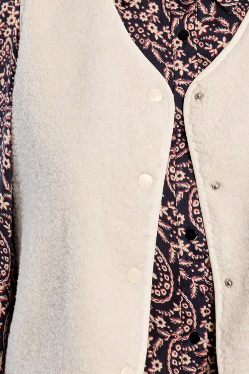 Sleeveless jacket, imitation sheepskin